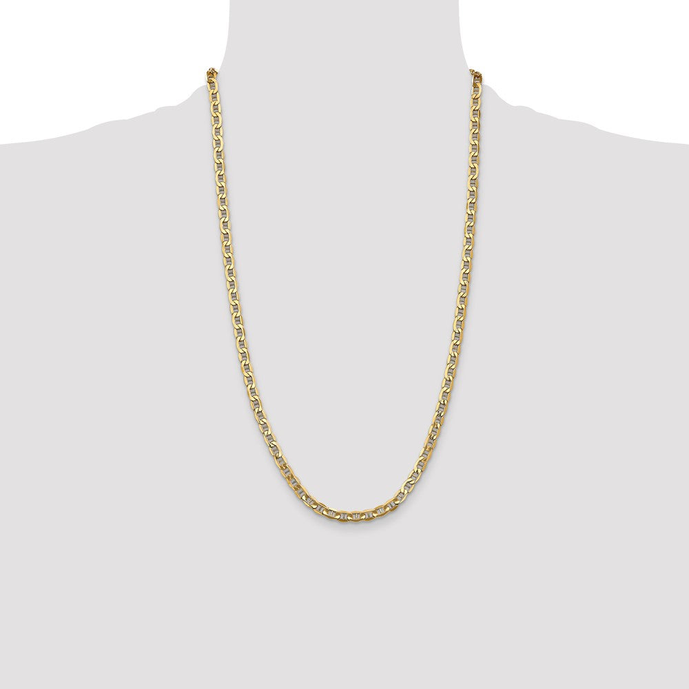 26 Inch 10K Yellow Gold 10K 4.75mm Semi-Solid Anchor Chain Necklace