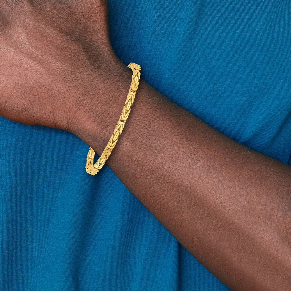 7 Inch 10K Yellow Gold 10K 3.25mm Byzantine Chain Bracelet