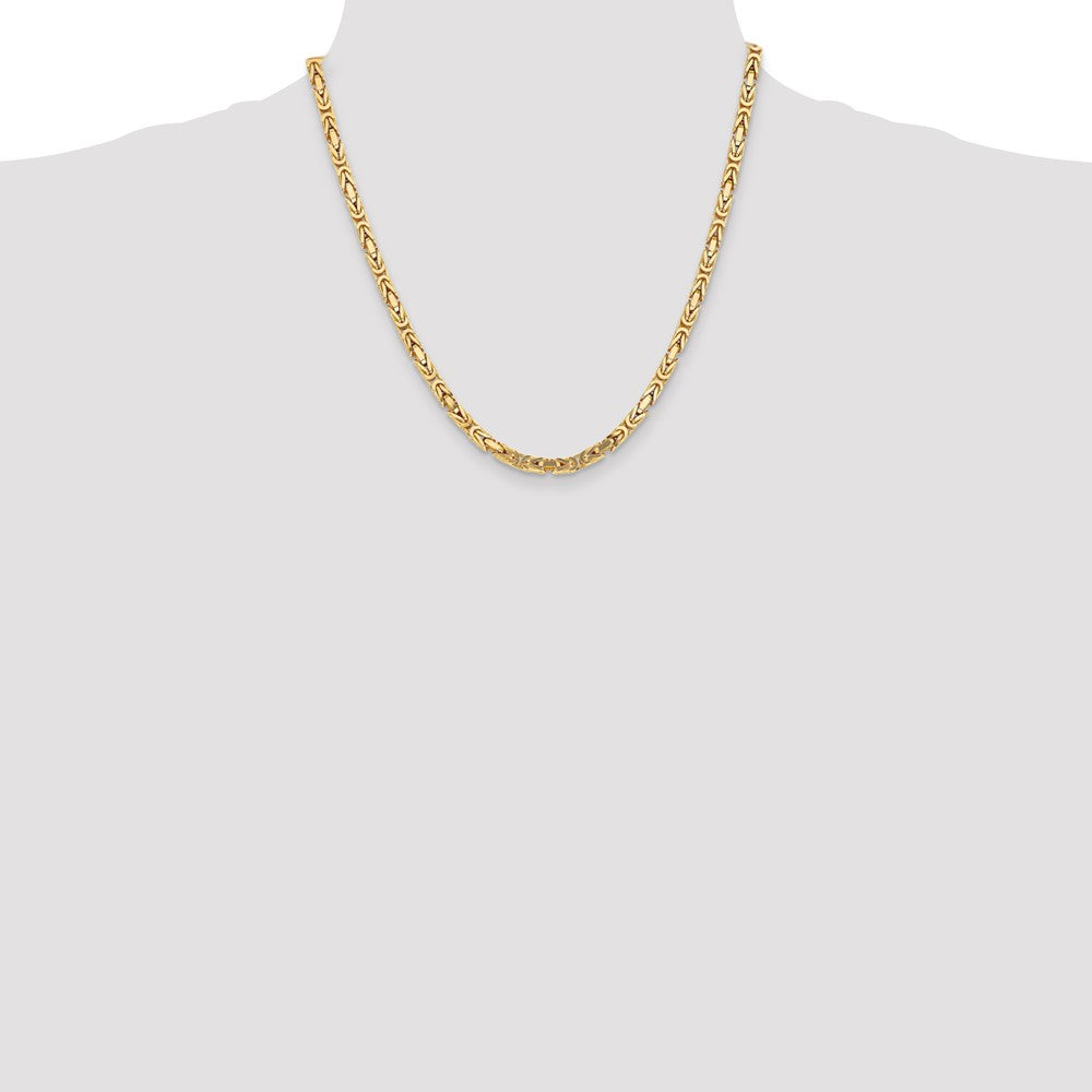 2 Inch 10K Yellow Gold 10K 4mm Byzantine Chain Necklace