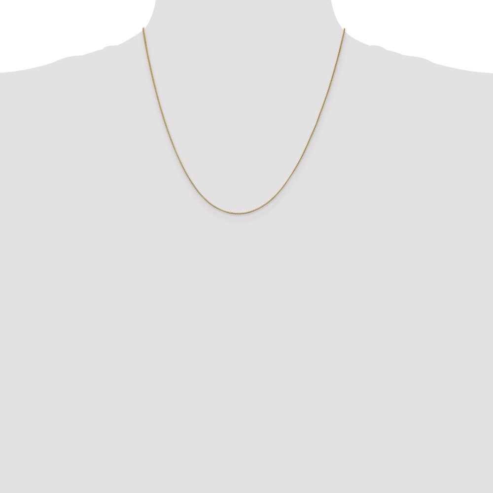 2 Inch 10K Yellow Gold .7mm Box With Lobster Clasp Chain Necklace
