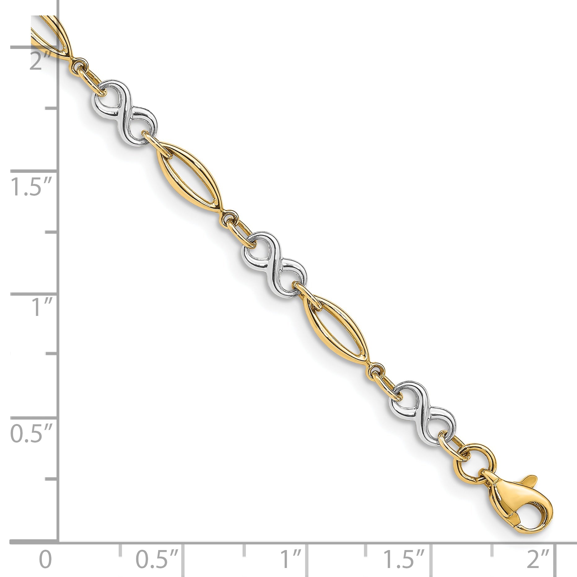 10K Two-Tone Polished Infinity Bracelet