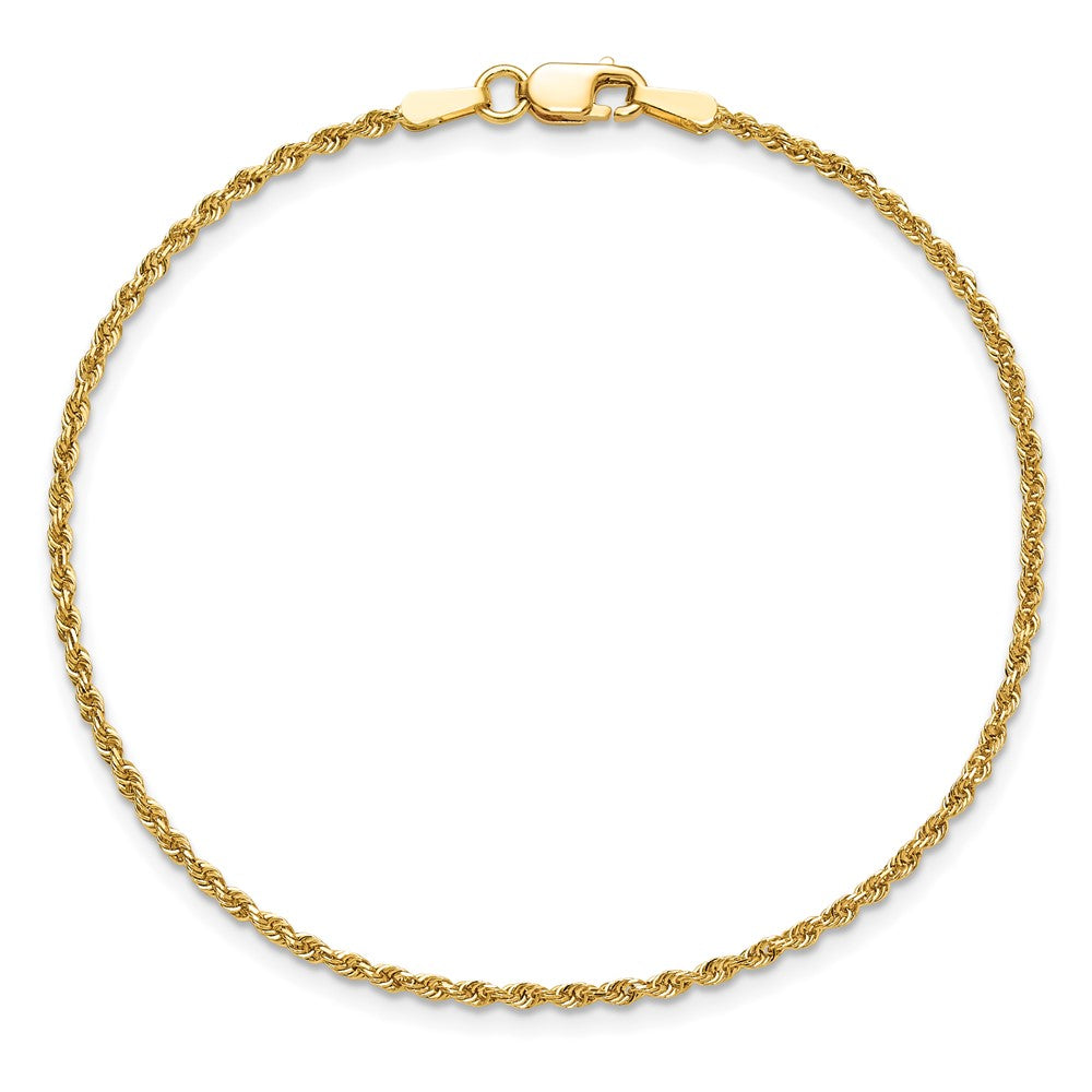 10K Yellow Gold 1.5mm Diamond-Cut Rope Chain Anklet