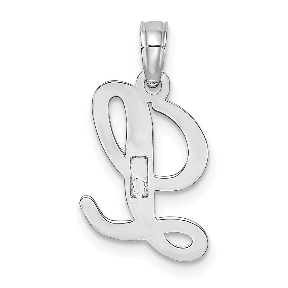 10K White Gold 10K Polished L Script Initial Charm