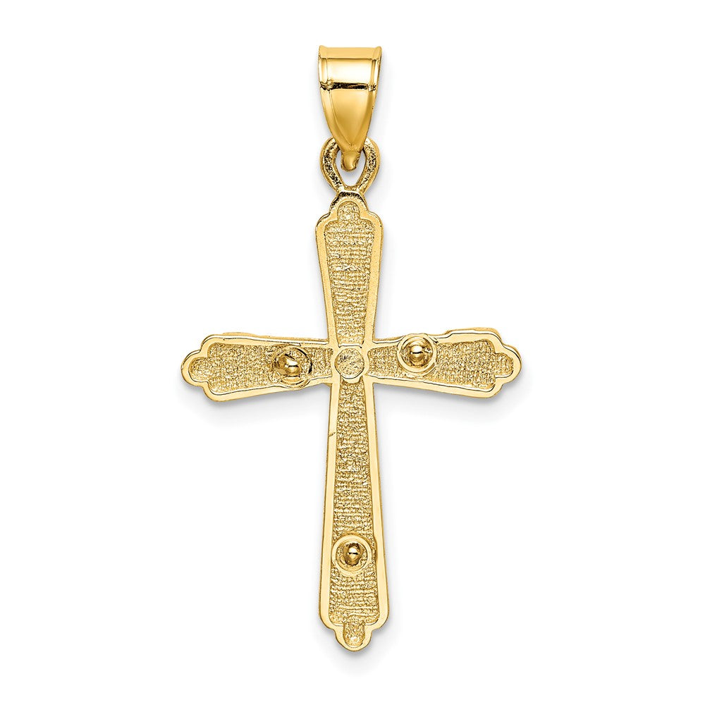 10K Yellow Gold 10K Textured Crucifix Charm