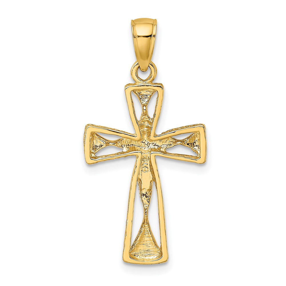 10K Yellow Gold 10K Polished Cut-Out Design Cross Charm