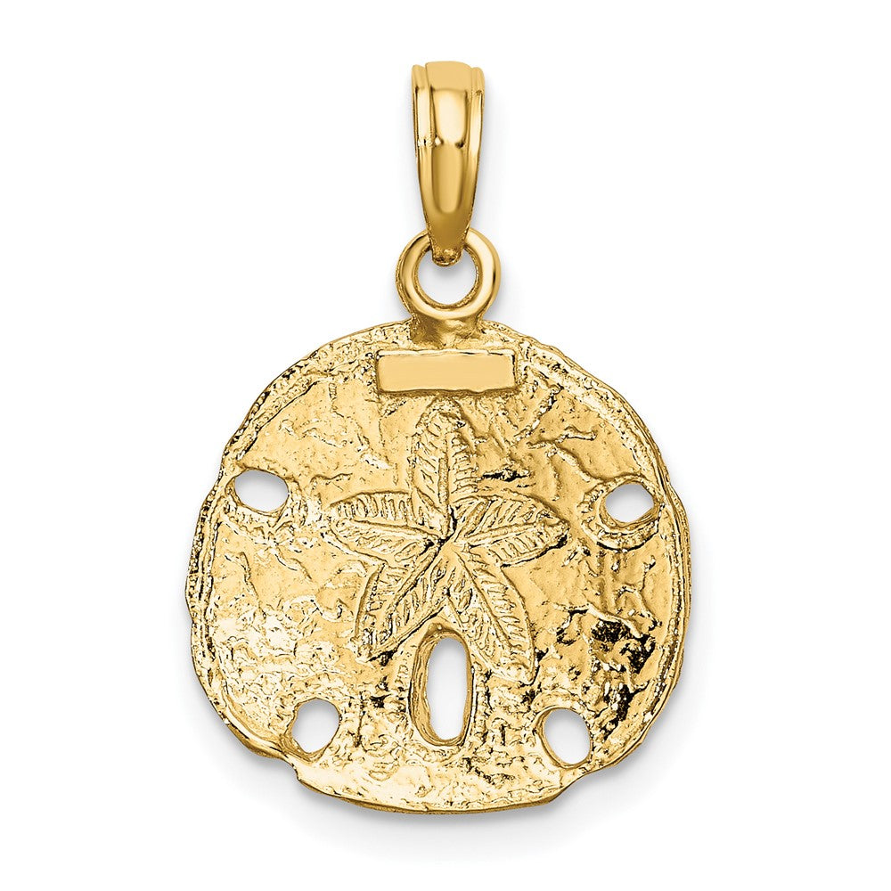 10K Yellow W/Rhodium 10K W/ Rhodium Polished Sand Dollar Charm