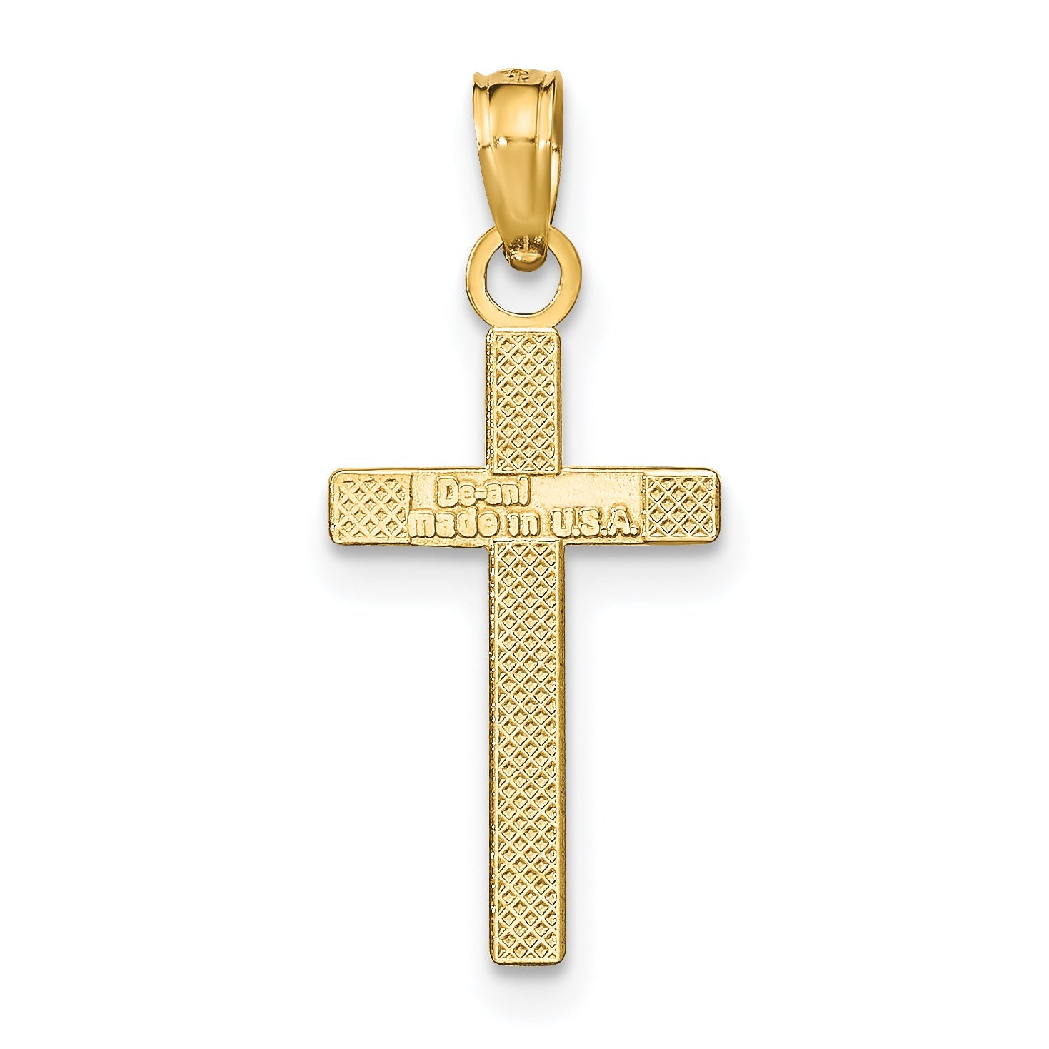 10K Yellow Gold Polished Cross Pendant