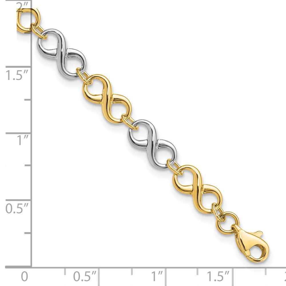 10K Two Tone Polished Infinity Bracelet