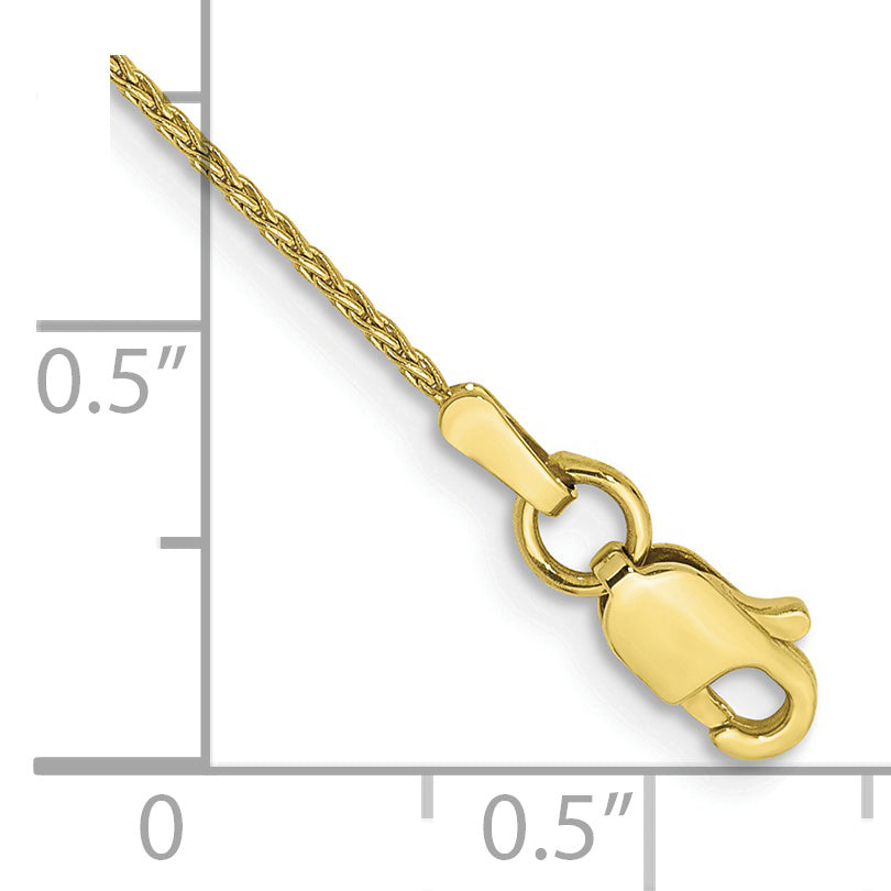 10K Yellow Gold 1mm Parisian Wheat Chain Anklet