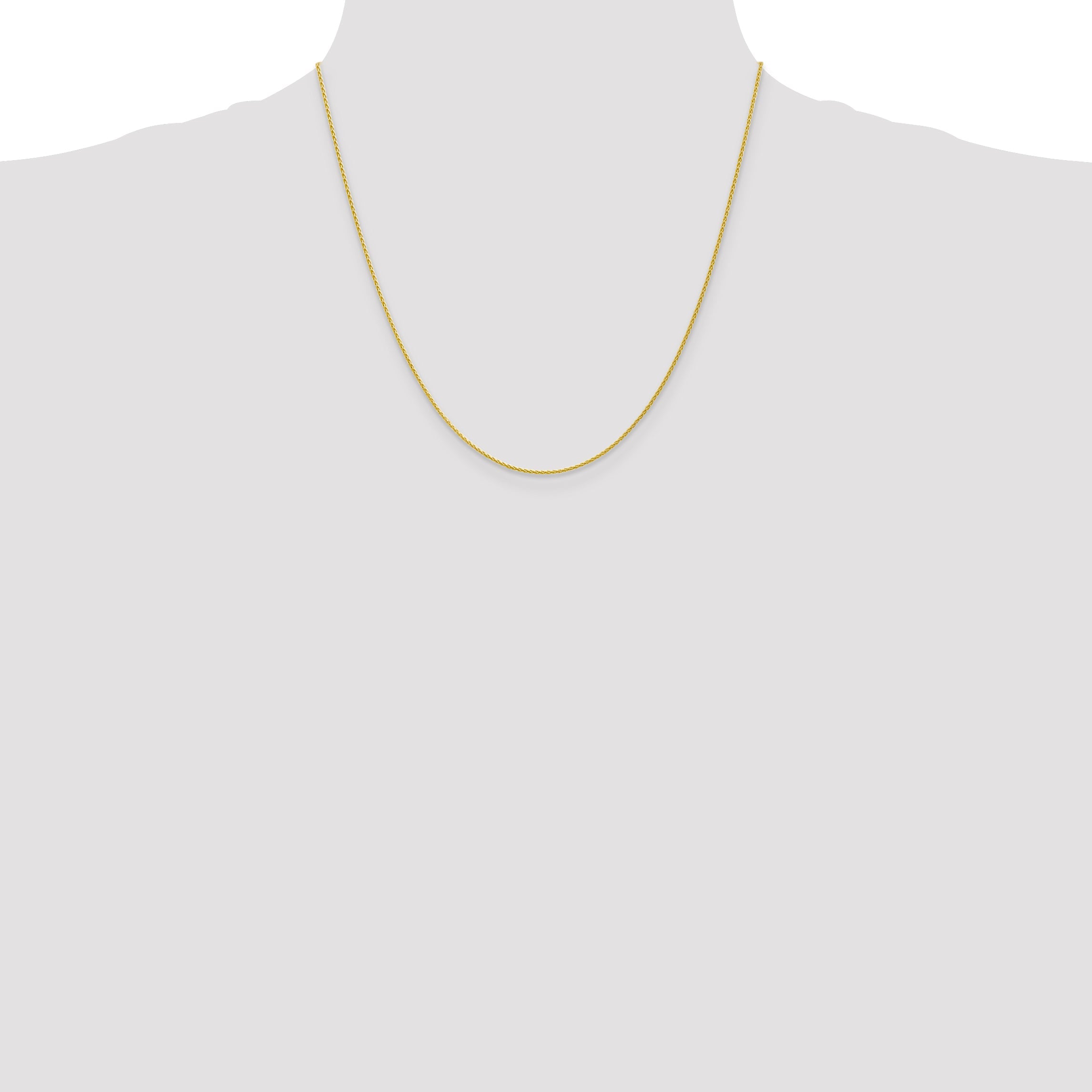 2 Inch 10K Yellow Gold 1.2mm Parisian Wheat Chain Necklace