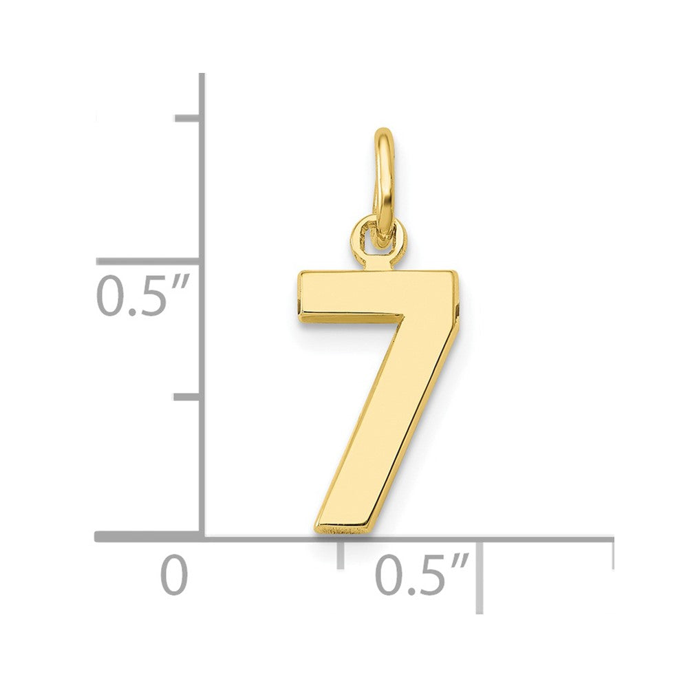 10K Yellow Gold Small Polished Number 7 Charm