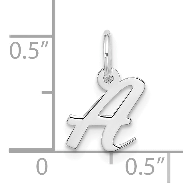 10K White Gold 10Kw Small Script Initial A Charm