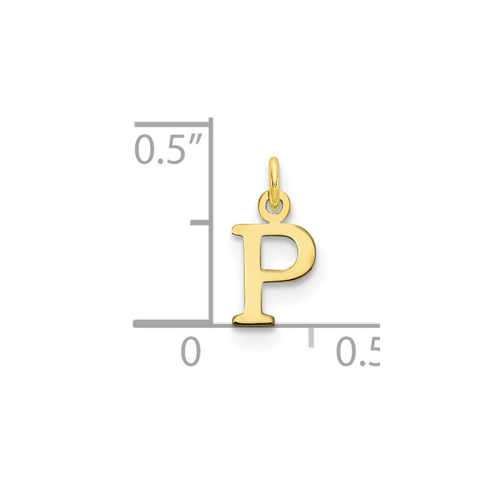 10K Yellow Gold 10Ky Cutout Letter P Initial Charm