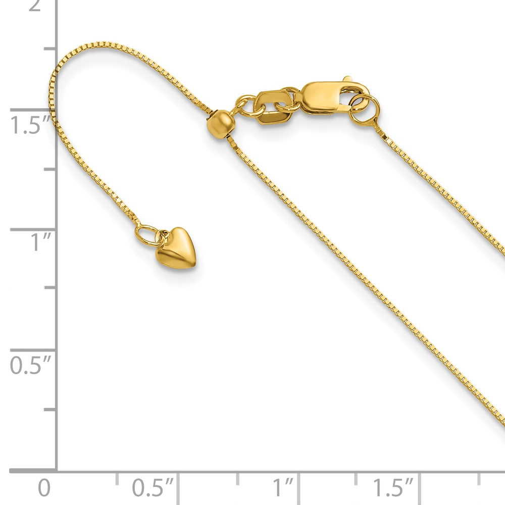 26 Inch 14K Yellow Gold Adjustable .55mm Baby Box Chain Necklace