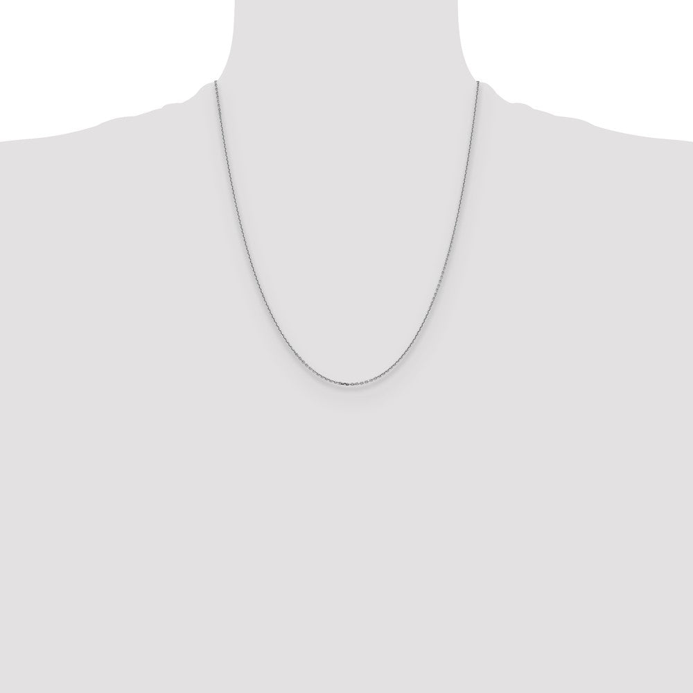 22 Inch 14K White Gold 1.4mm D/C Cable Chain Necklace