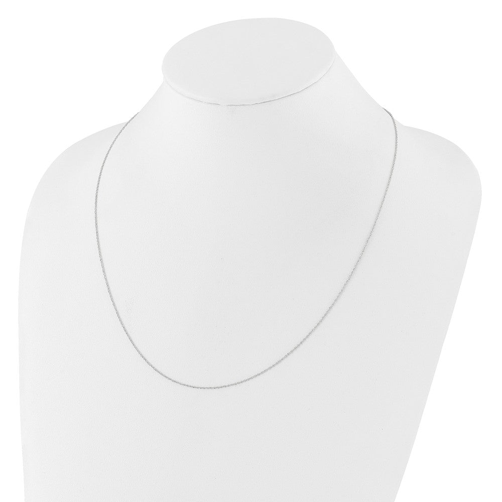 22 Inch 14K White Gold Adjustable .95mm Sparkle Singapore Chain Necklace