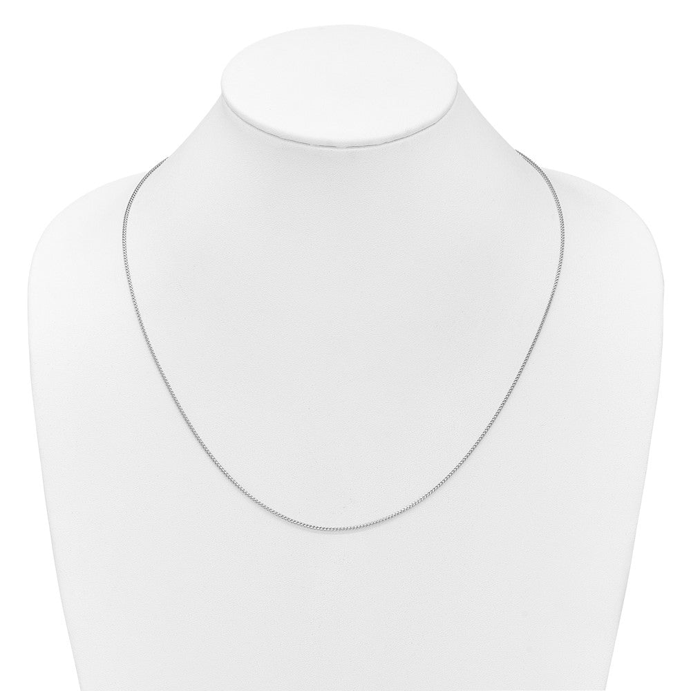 22 Inch 14K White Gold Adjustable 1.25mm Franco Chain Necklace