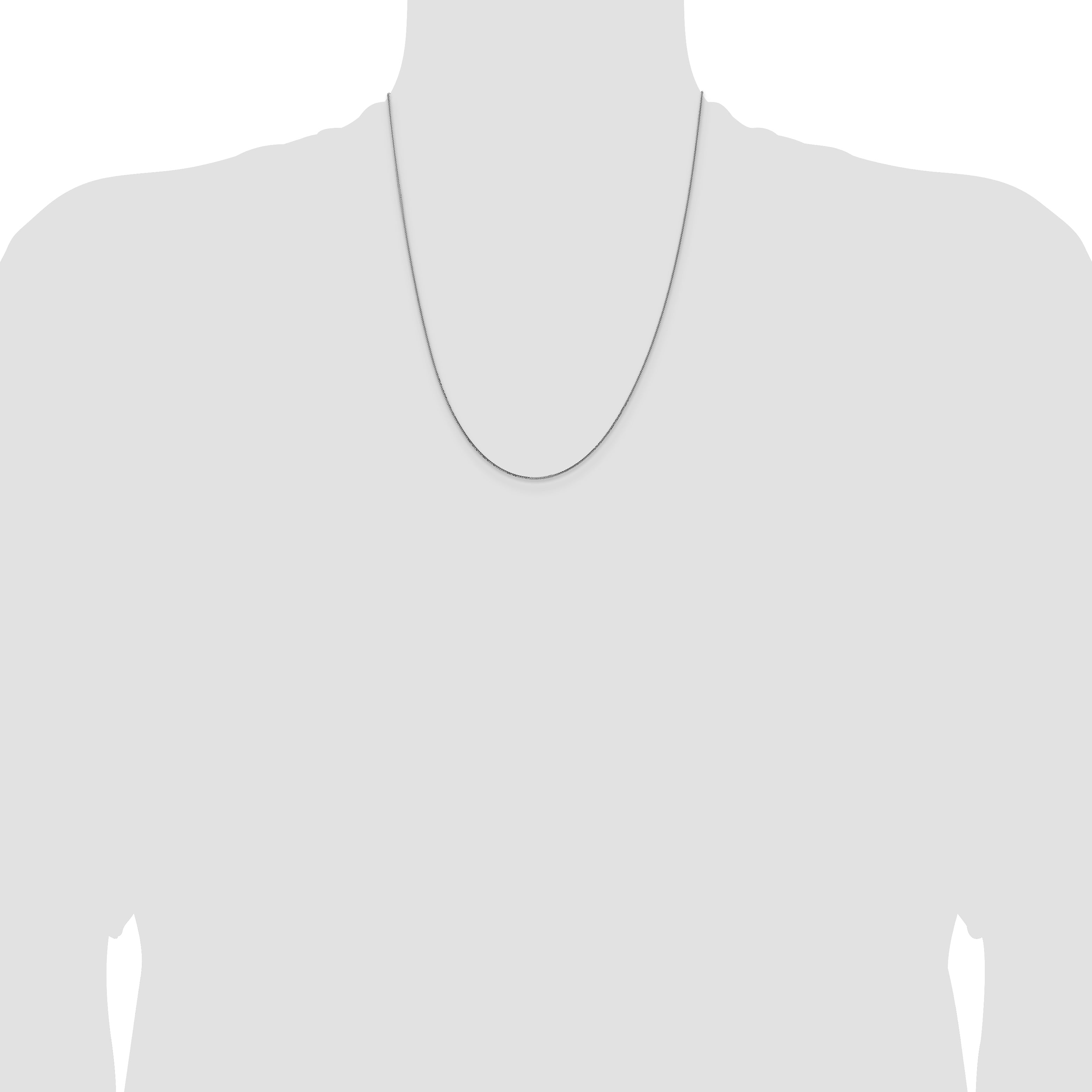 22 Inch 14K White Gold .8mm D/C Quadra Wheat Chain Necklace