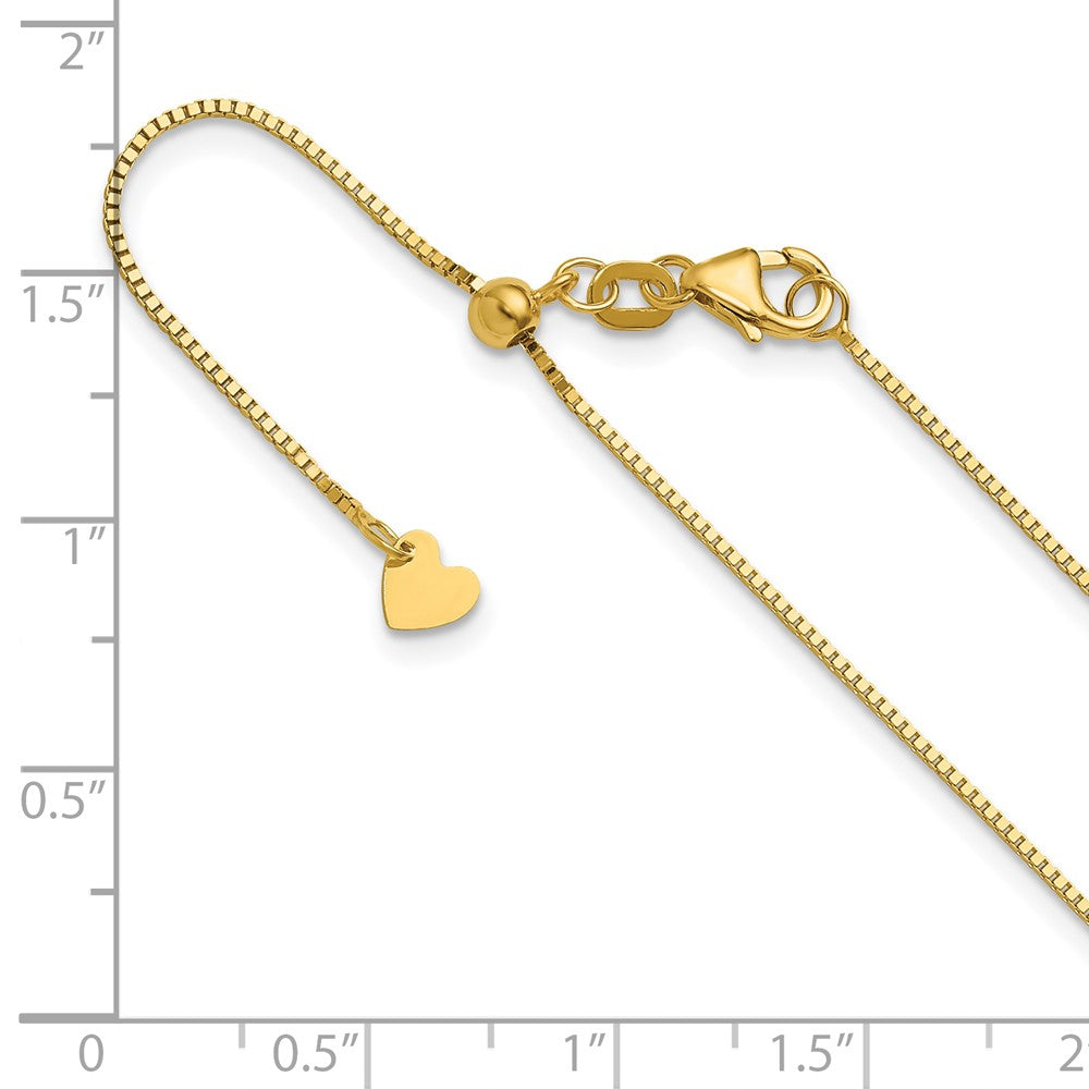 22 Inch 14K Yellow Gold Adjustable .8mm Box Chain Necklace
