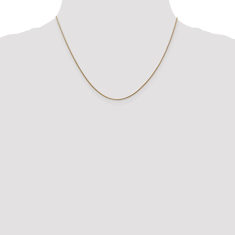 18 Inch 14K Yellow Gold .8mm Round Snake Chain Necklace
