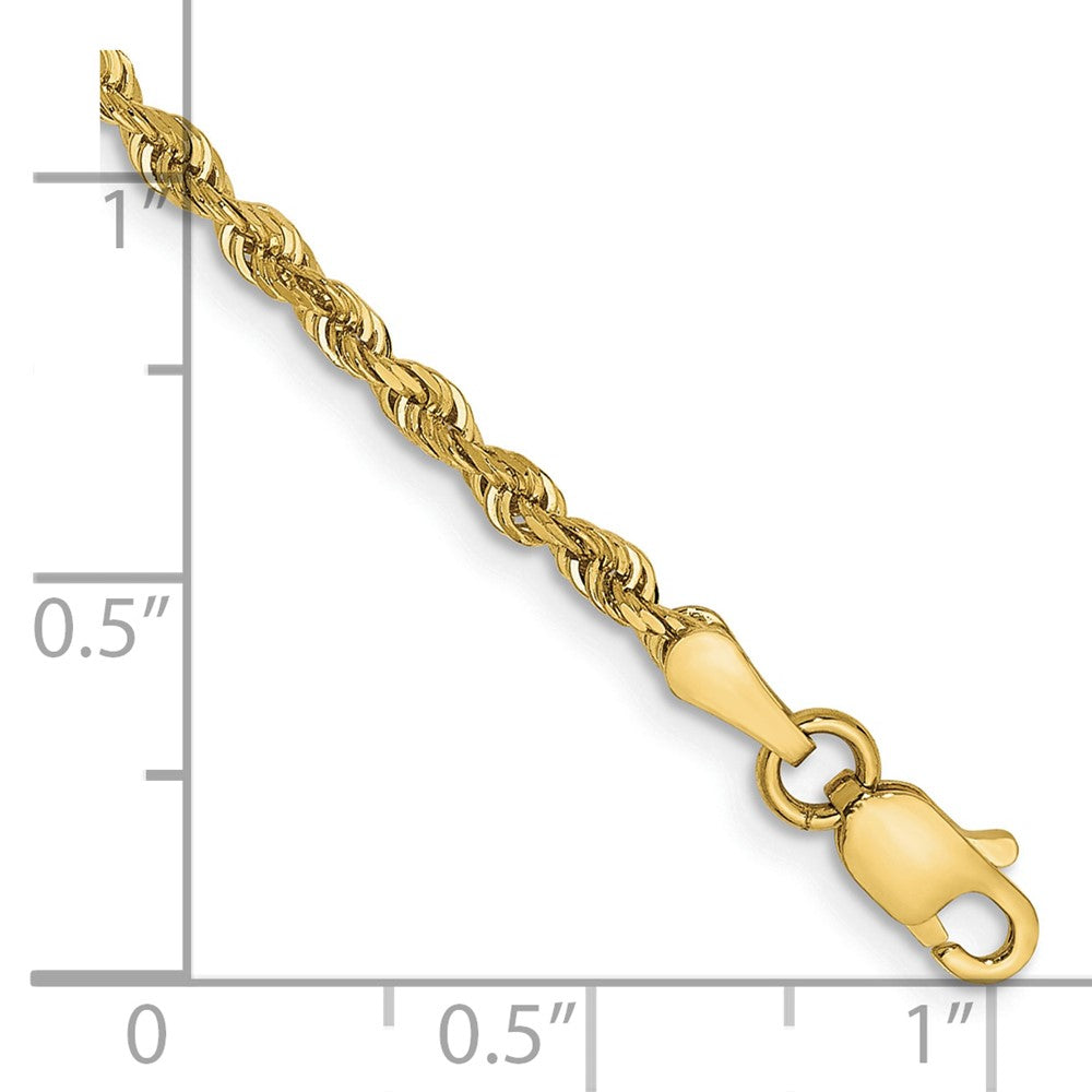 8 Inch 10K Yellow Gold 2.25mm D/C Quadruple Rope Chain Bracelet