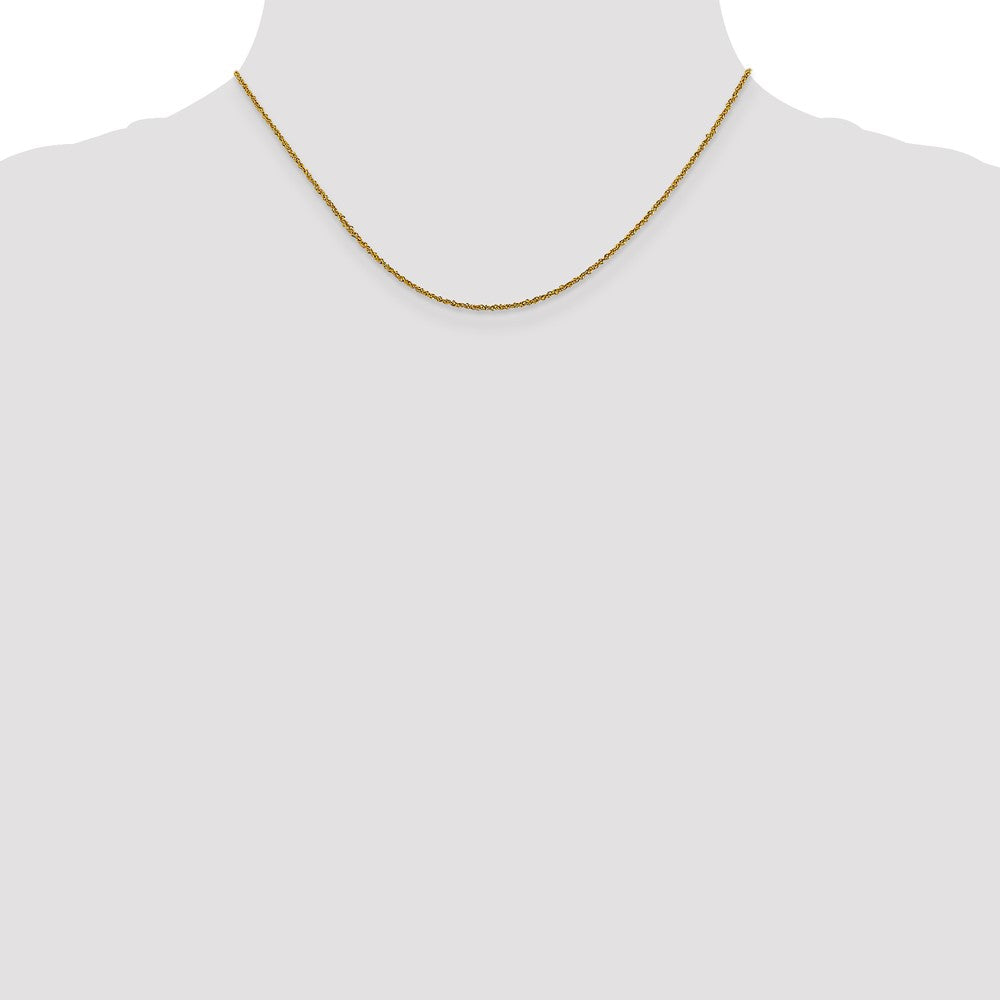 16 Inch 10K Yellow Gold 1mm Sparkle Singapore Chain Necklace