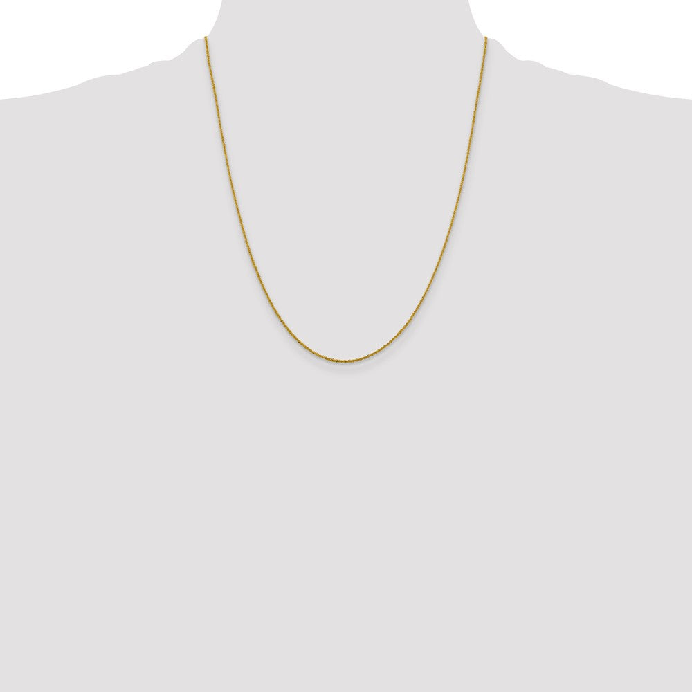 22 Inch 10K Yellow Gold 1.3mm Sparkle Singapore Chain Necklace