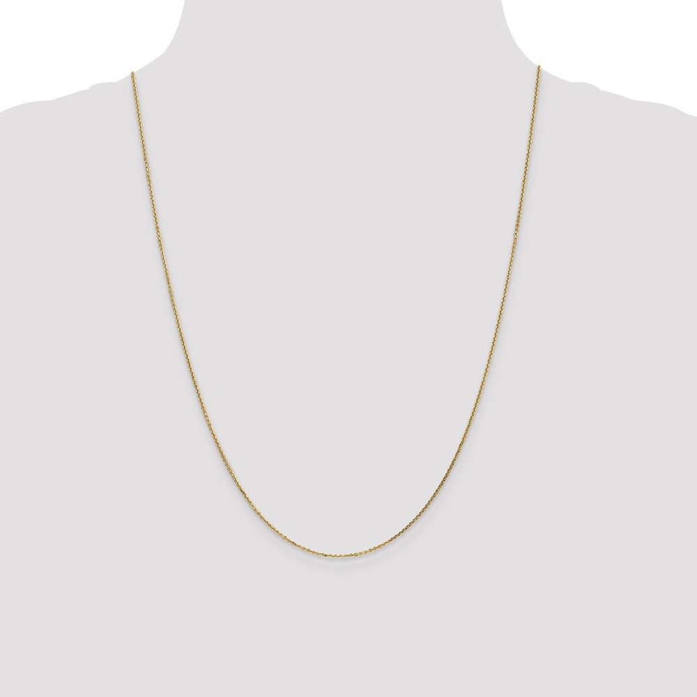 24 Inch 10K Yellow Gold .95mm D/C Cable Chain Necklace