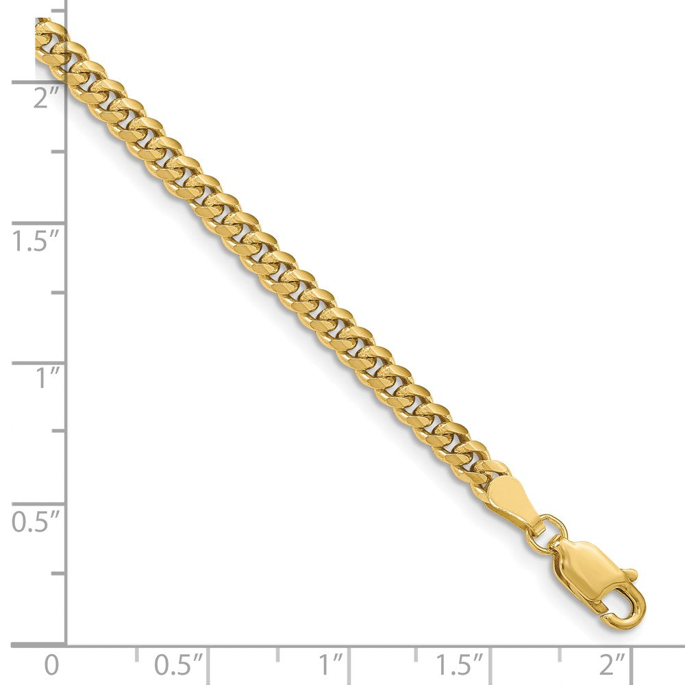 7 Inch 10K Yellow Gold 3.5mm Solid Miami Cuban Chain Bracelet