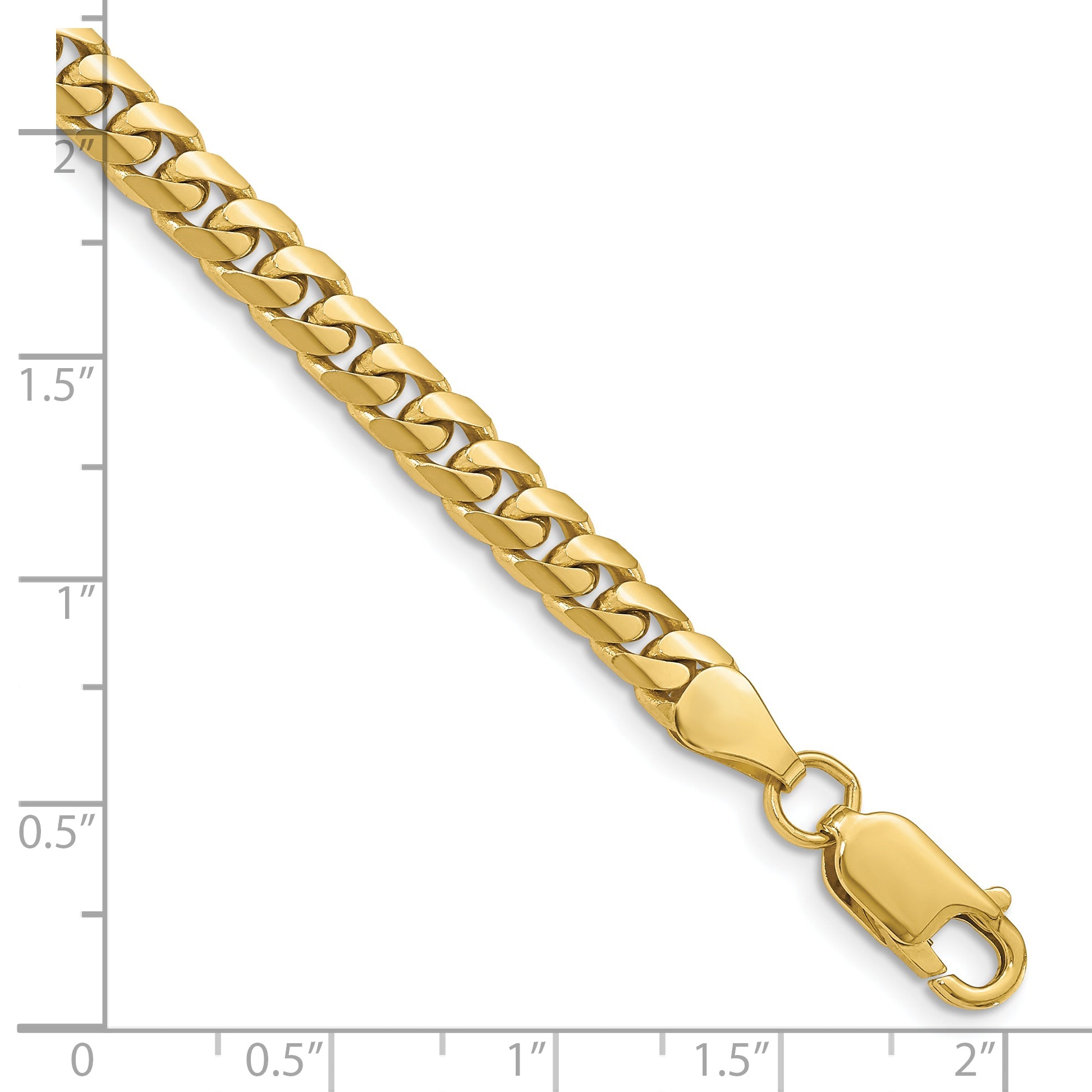 8 Inch 10K Yellow Gold 5mm Solid Miami Cuban Chain Bracelet