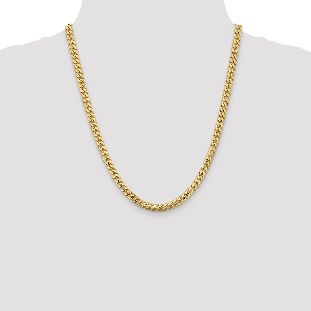 22 Inch 10K Yellow Gold 5.5mm Solid Miami Cuban Chain Necklace