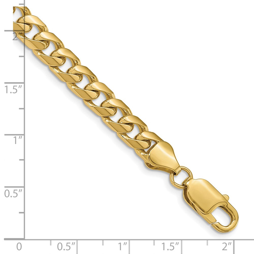 8 Inch 10K Yellow Gold 6.25mm Solid Miami Cuban Chain Bracelet