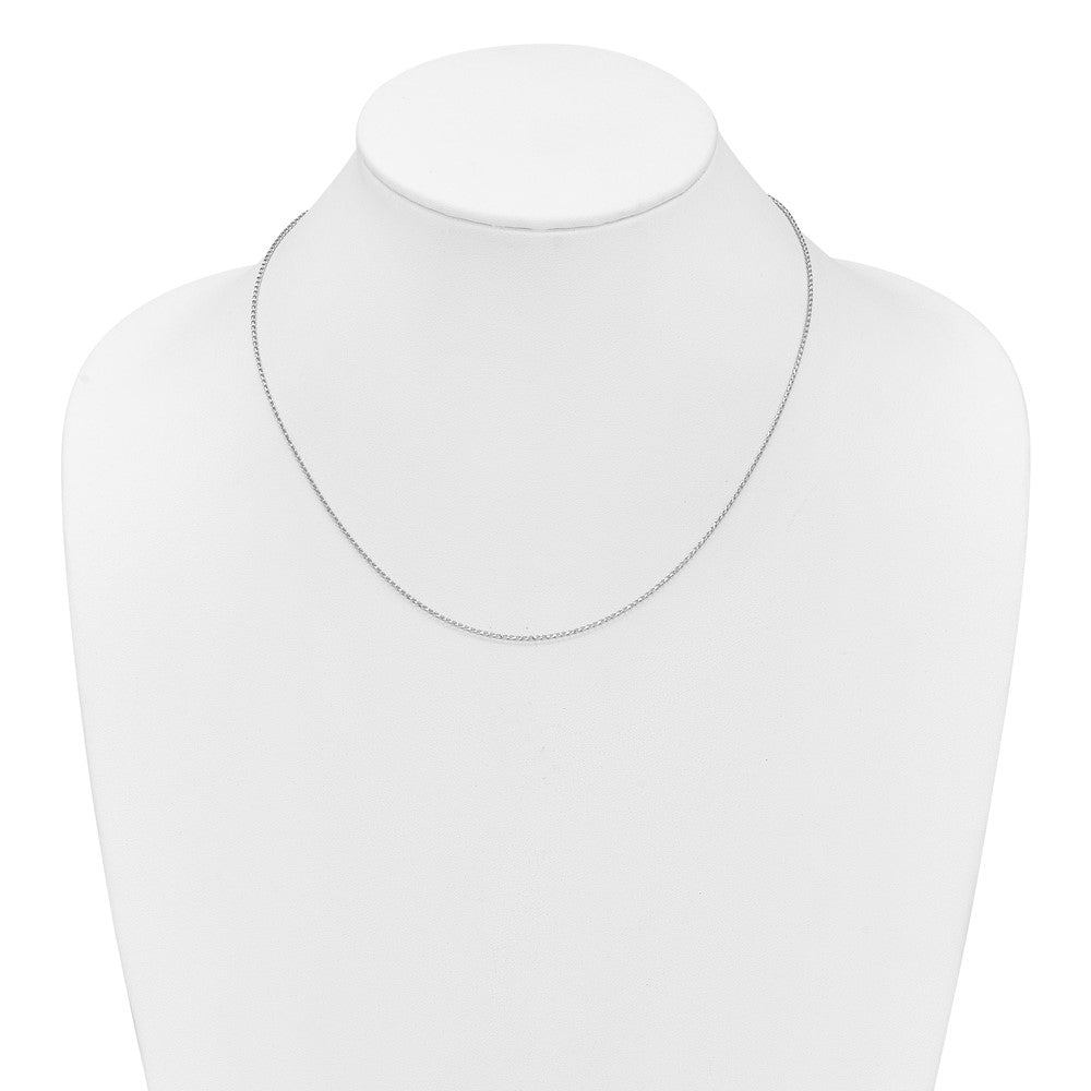 18 Inch 10K White Gold 1.15mm D/C Open Franco 1In+1In Adjustable Chain Necklace