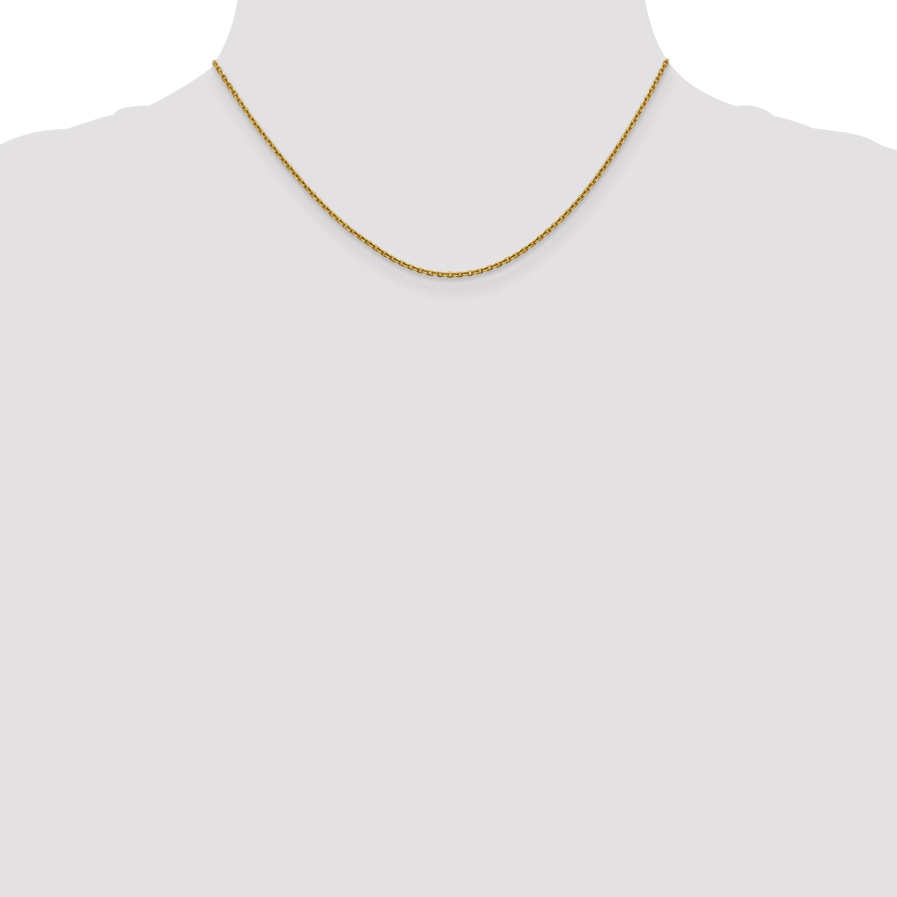 16 Inch 14K 1.5mm D/C Rolo Chain Necklace
