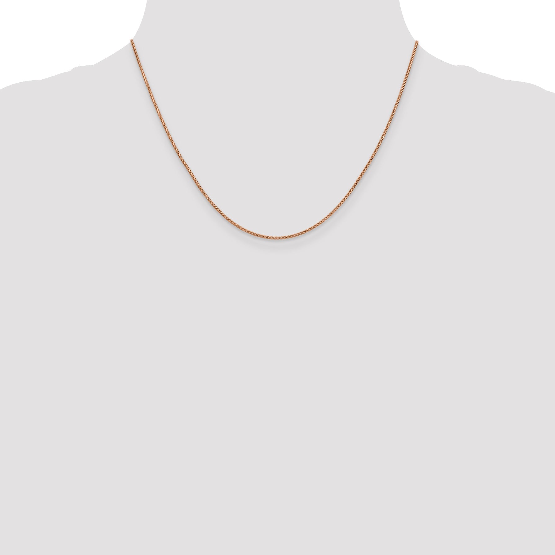 18 Inch 14K Rose Gold 1mm D/C Open Franco Chain Necklace