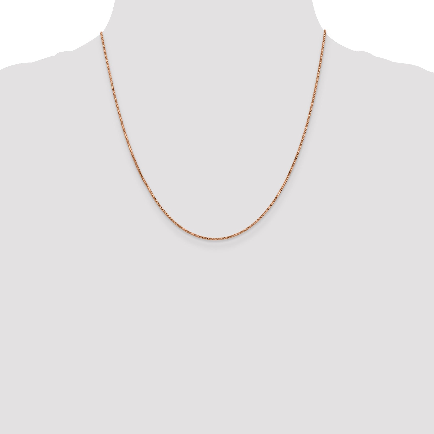20 Inch 14K Rose Gold 1mm D/C Open Franco Chain Necklace