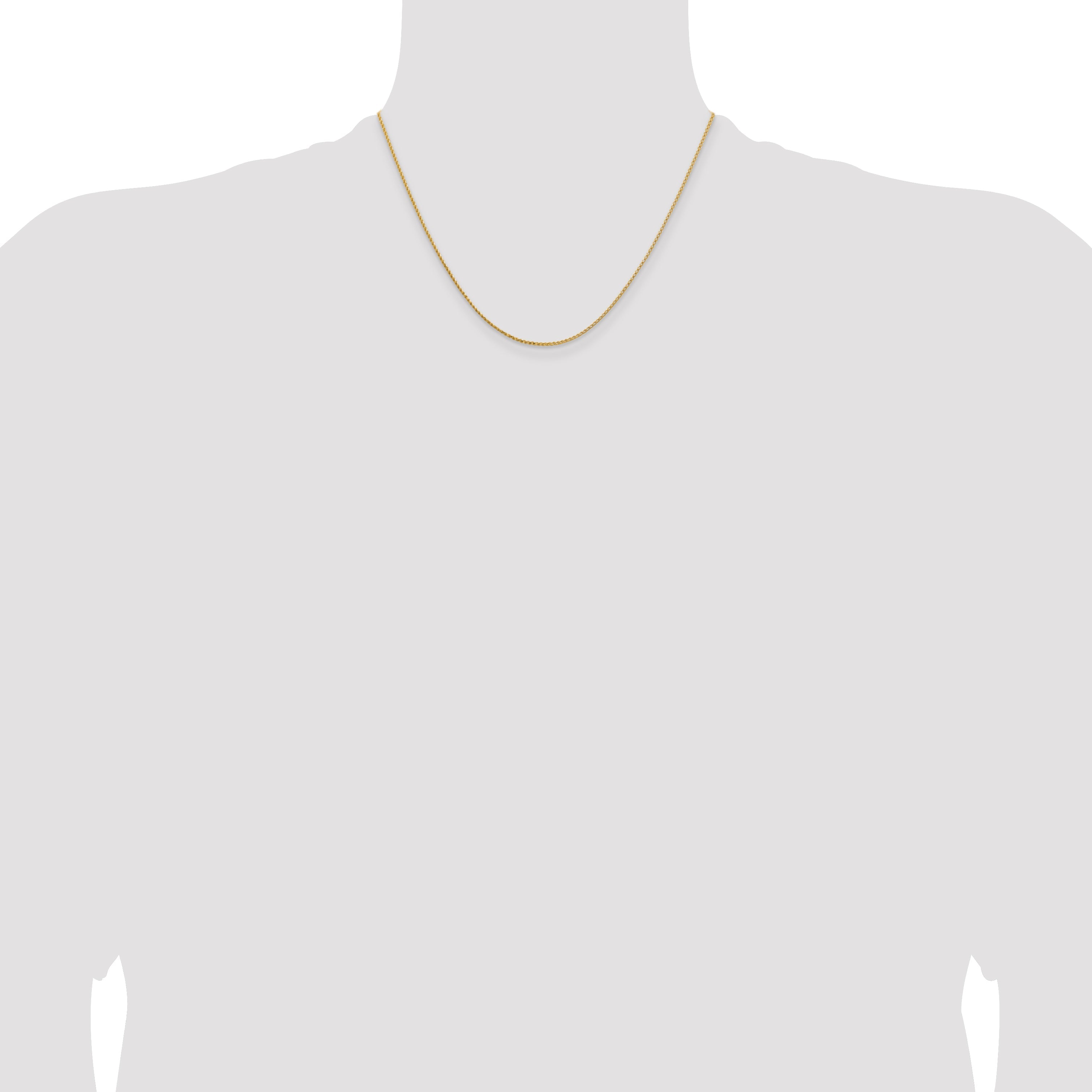 18 Inch 14K Yellow Gold 1.15mm D/C Open Franco Chain Necklace