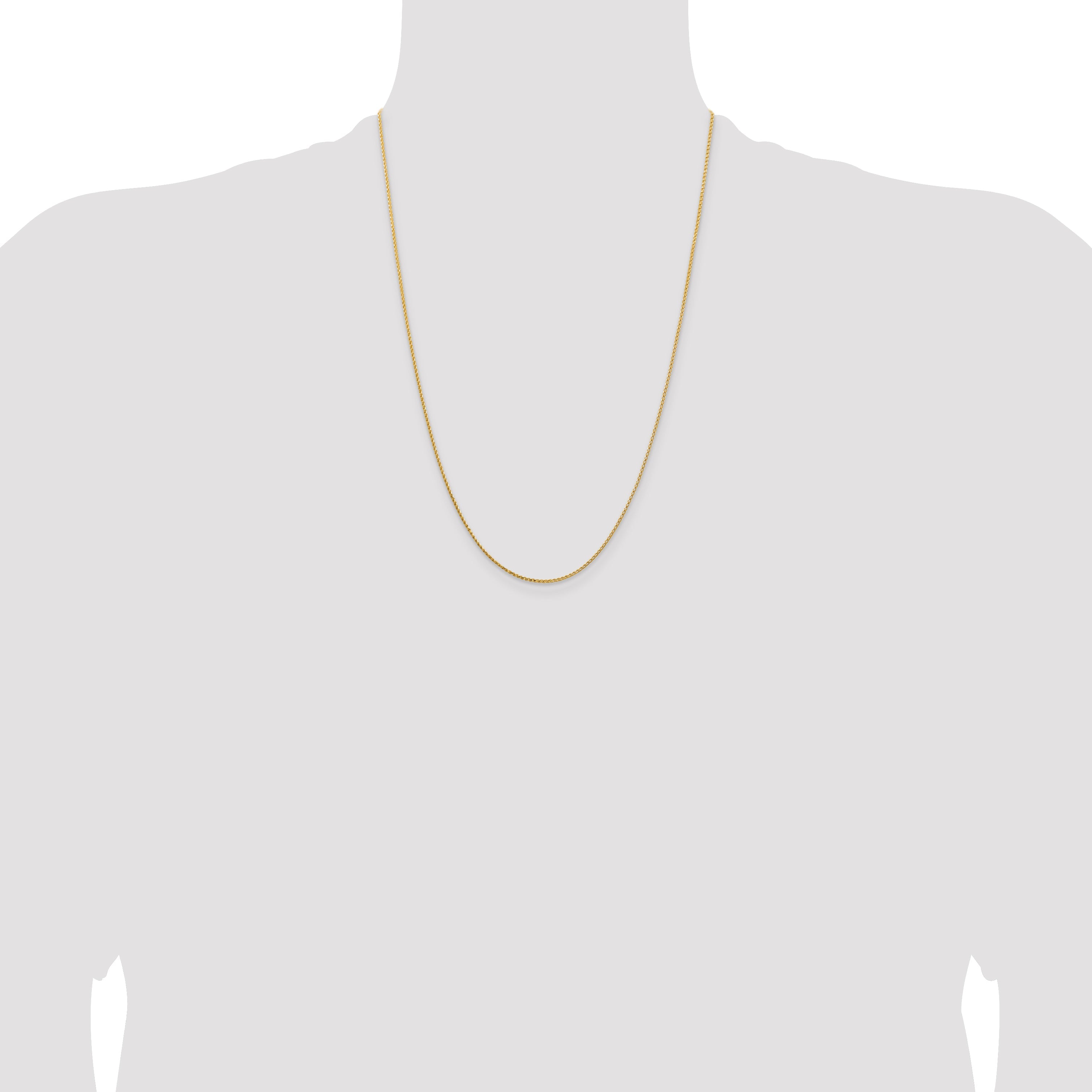 24 Inch 14K Yellow Gold 1.15mm D/C Open Franco Chain Necklace