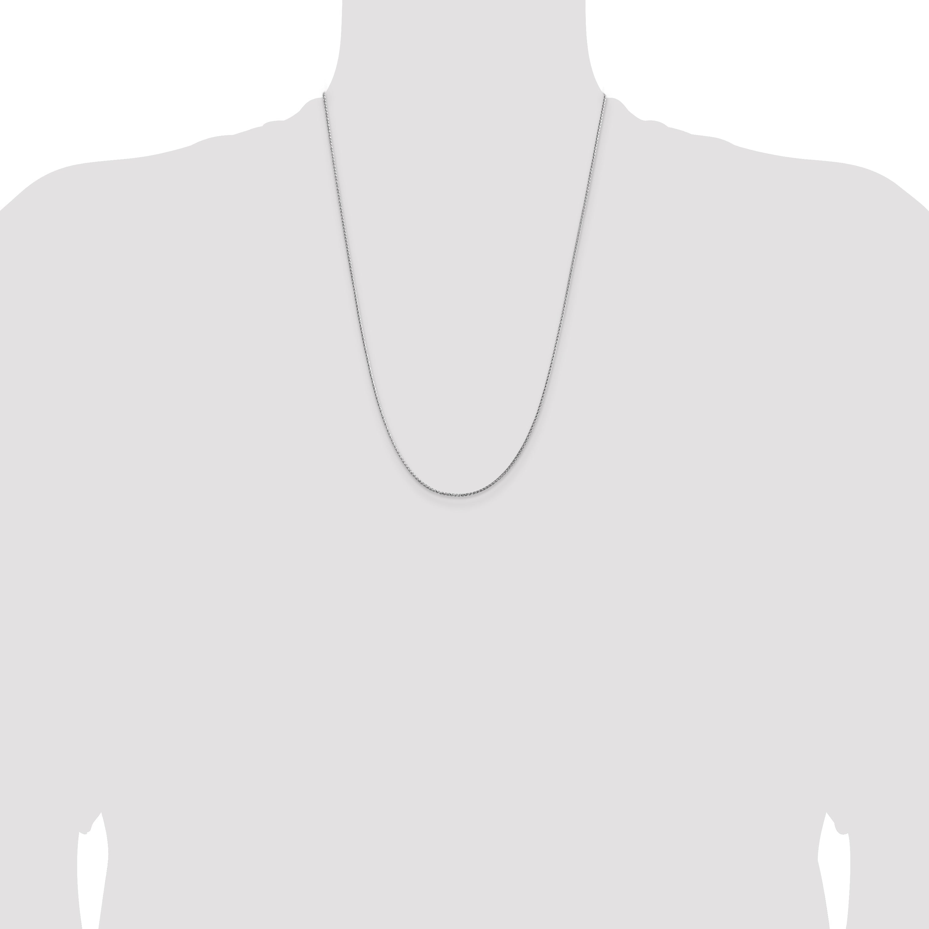 24 Inch 14K White Gold 1.15mm D/C Open Franco Chain Necklace