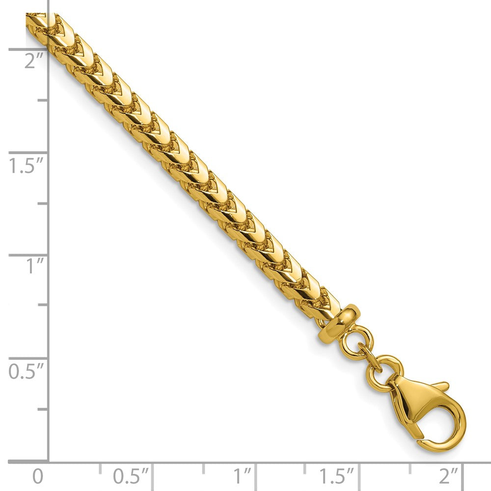 22 Inch 14K Yellow Gold 3.7mm Franco Chain Necklace