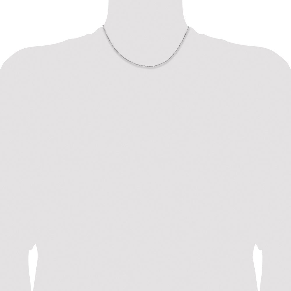 16 Inch 14K White Gold 1.65mm D/C Square Cable Chain Necklace