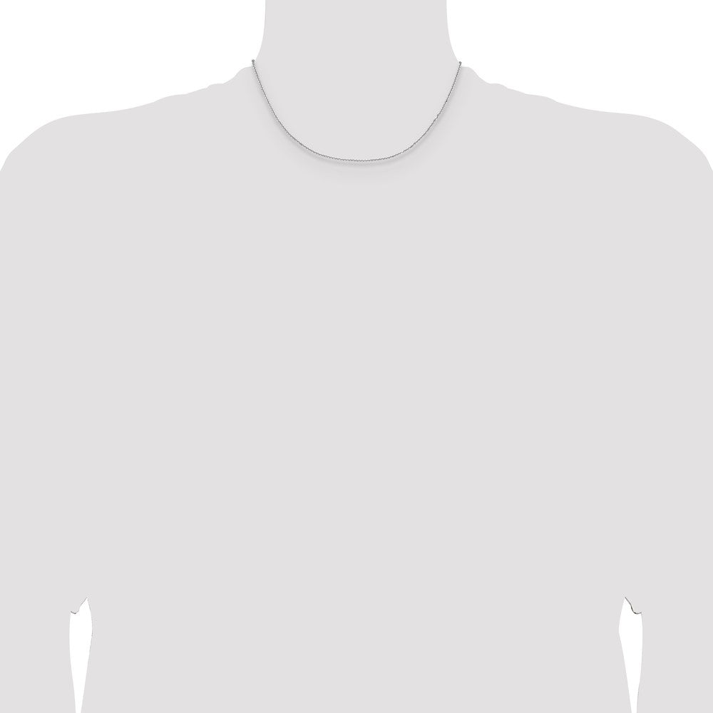 16 Inch 14K White Gold 1.25mm D/C Round Cable Chain Necklace