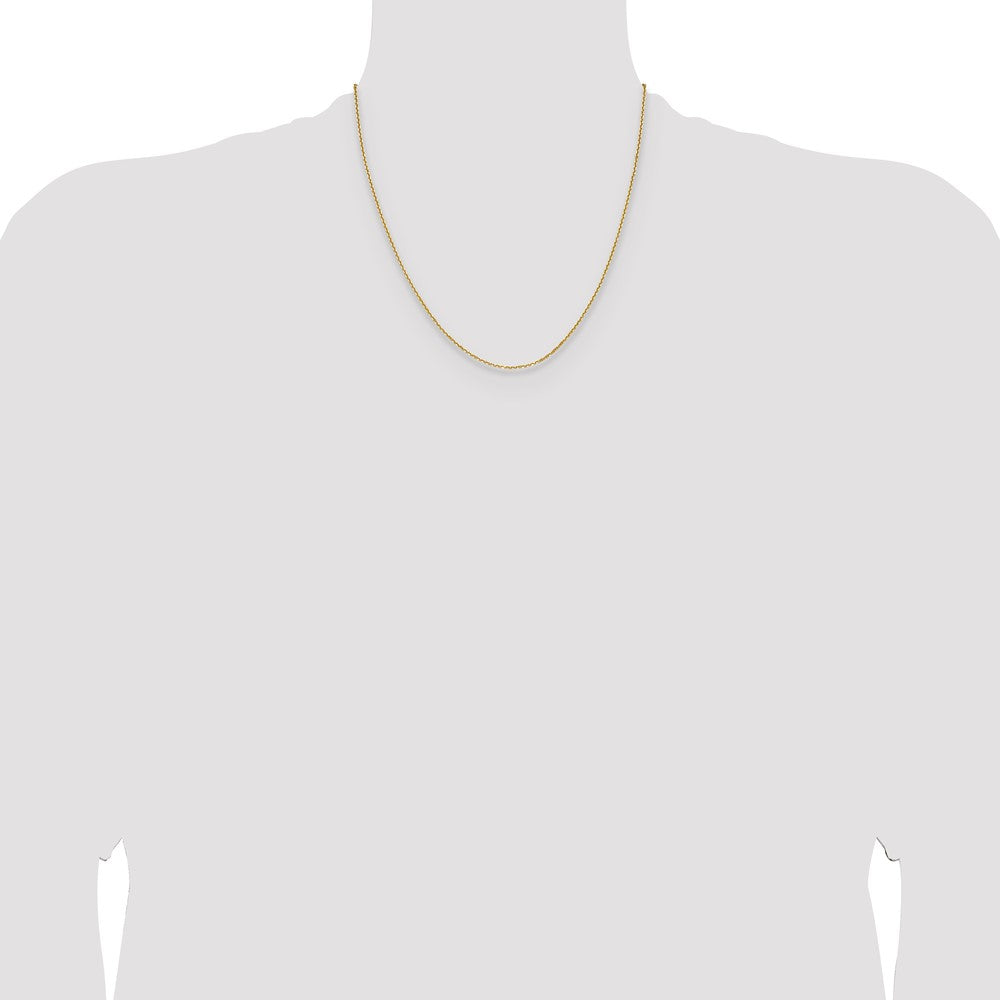 2 Inch 14K Yellow Gold 1.45mm D/C Round Cable Chain Necklace