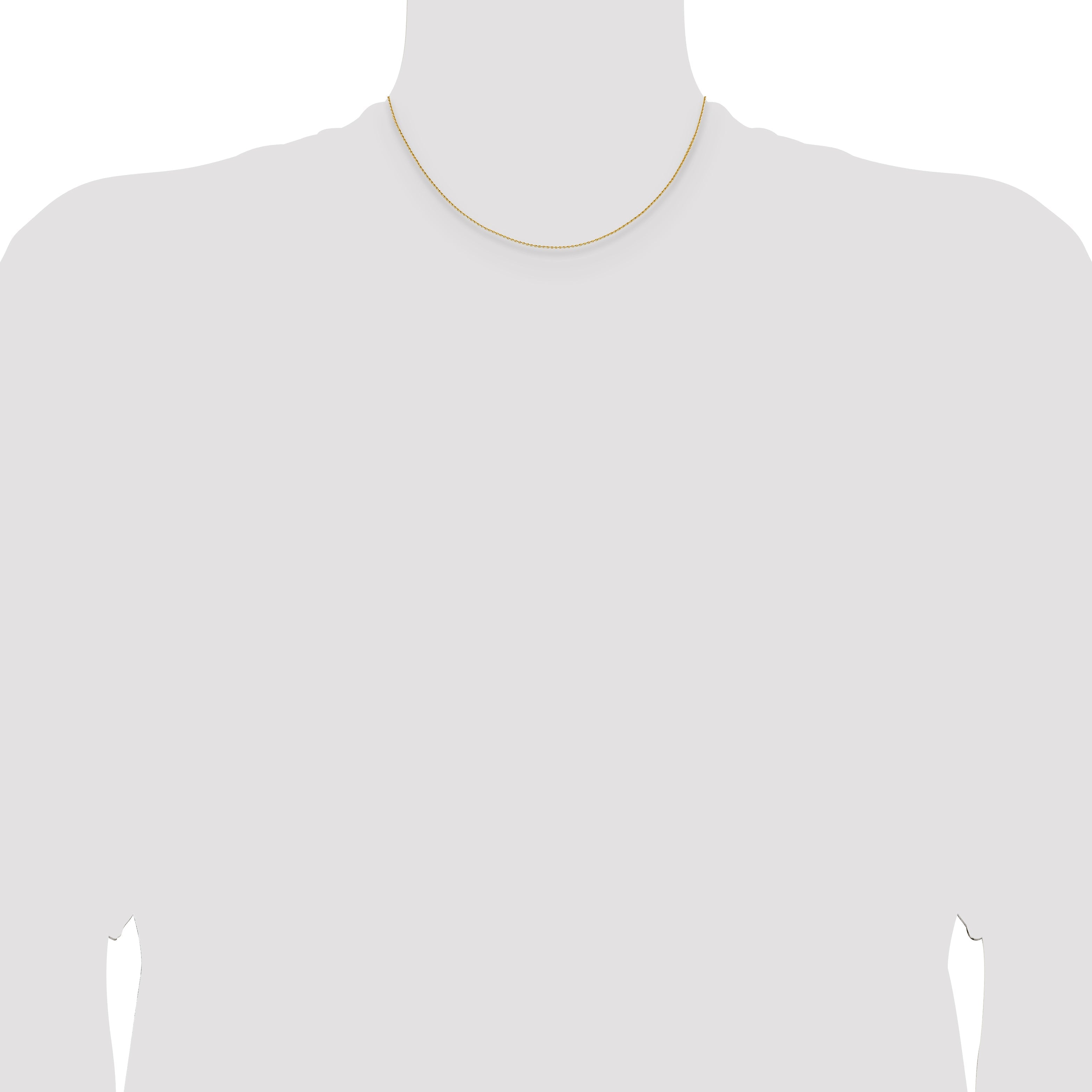 16 Inch 14K Yellow Gold 1mm D/C Oval Link Chain Necklace