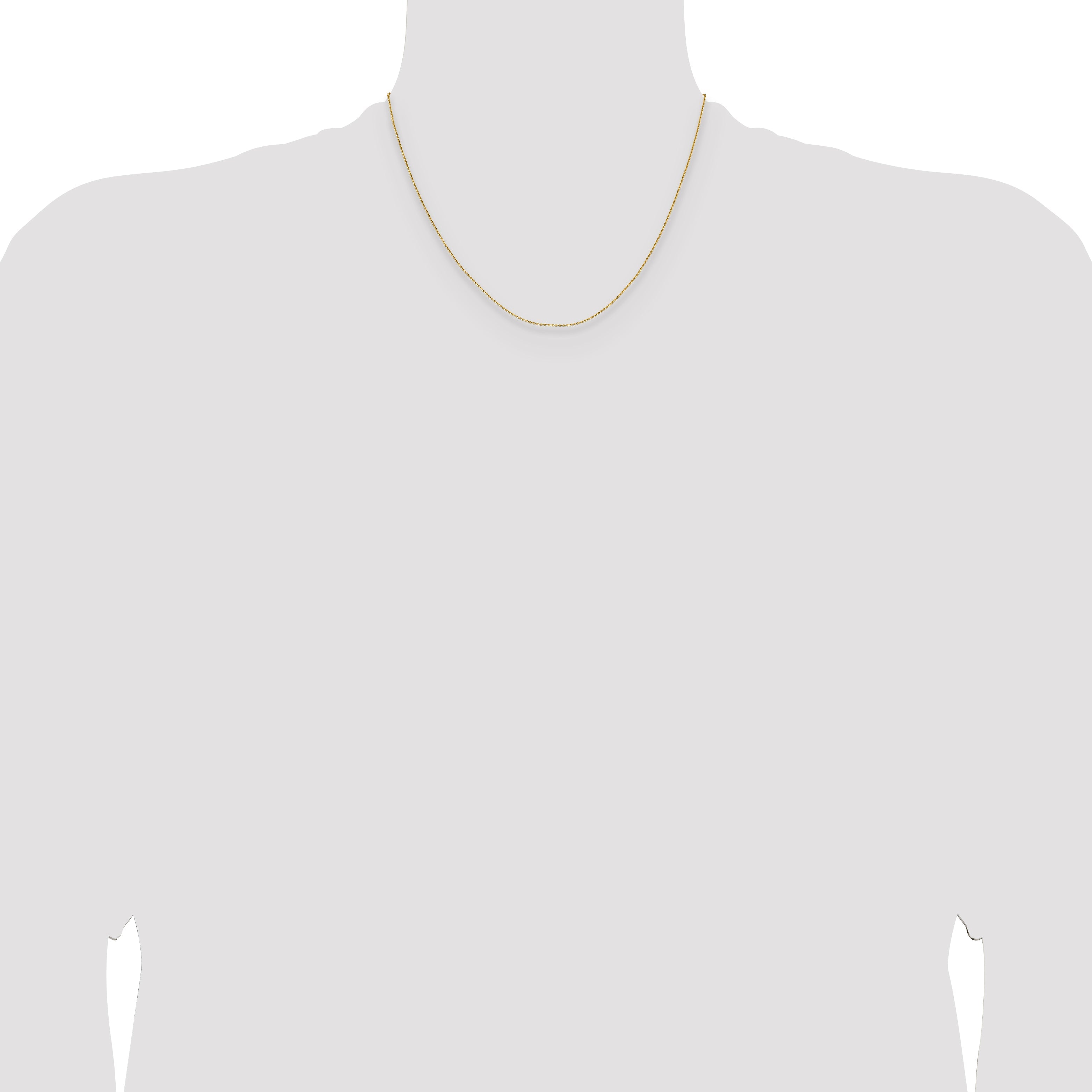 18 Inch 14K Yellow Gold 1mm D/C Oval Link Chain Necklace