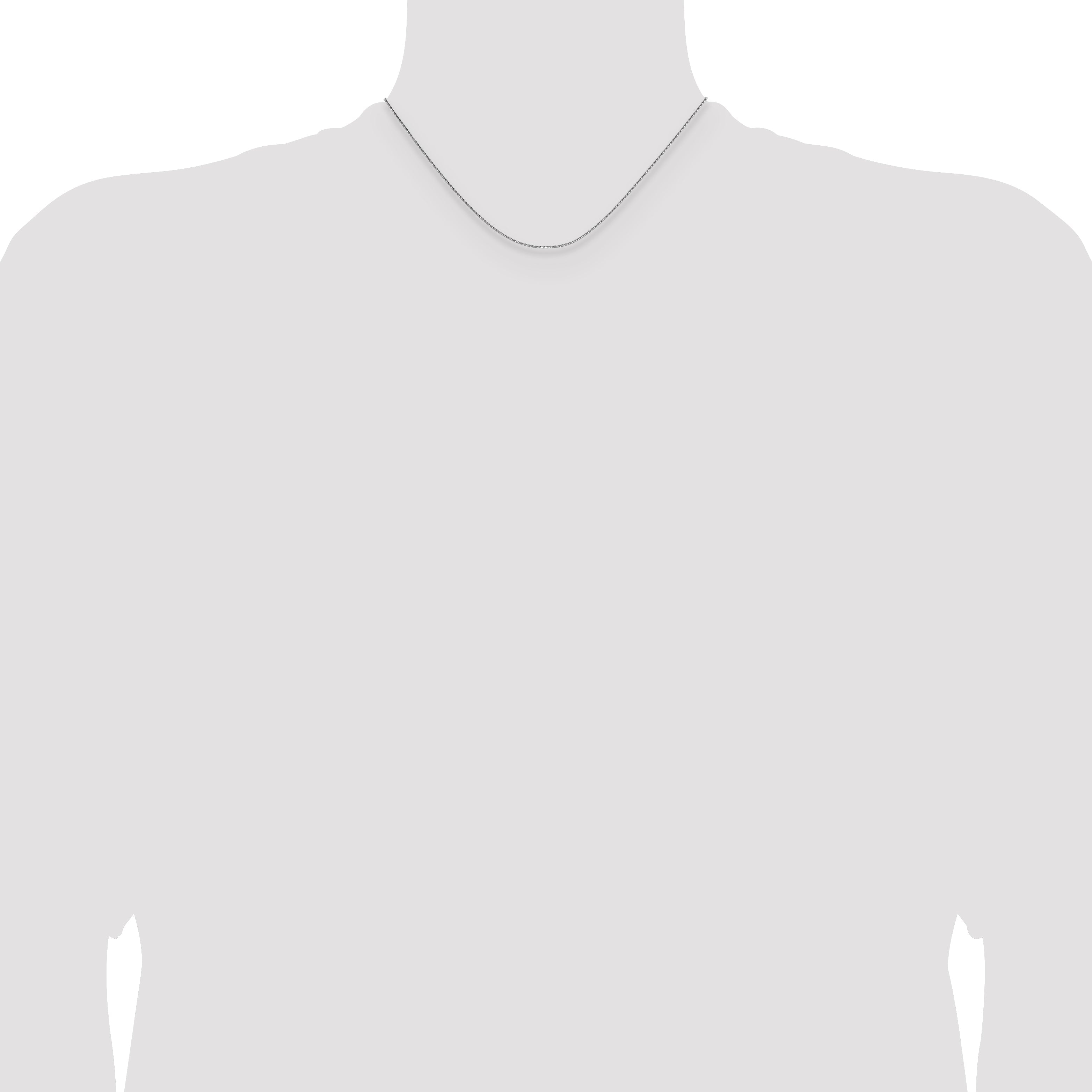 16 Inch 14K White Gold 1mm D/C Oval Link Chain Necklace