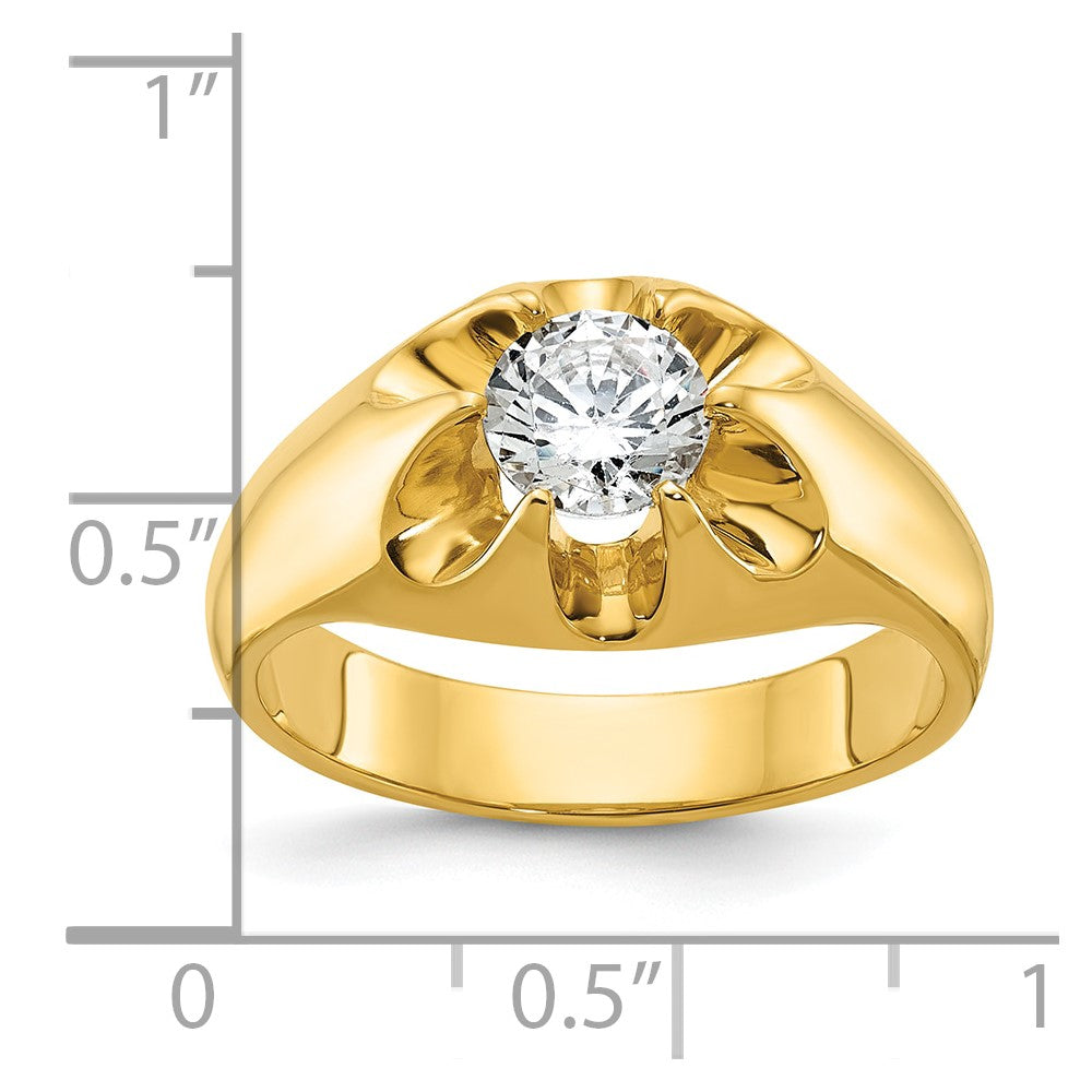 14k Yellow Gold 1 Ct. Lab Grown Diamond VS/SI+ G+ Men's Ring