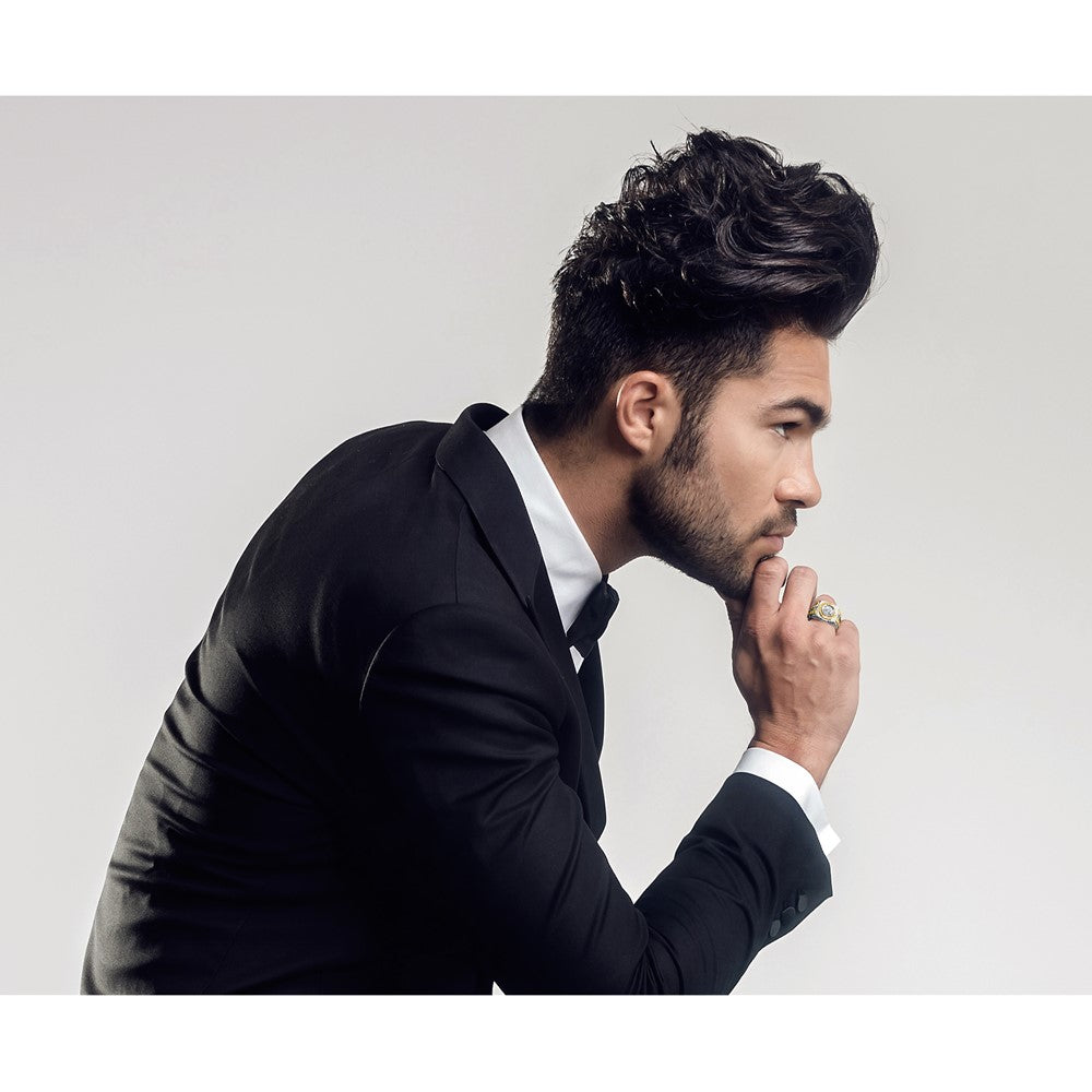 14k Two-tone Two Tone 1 Ct. Lab Grown Diamond VS/SI+ G+ Polished Satin and Textured Men's Ring