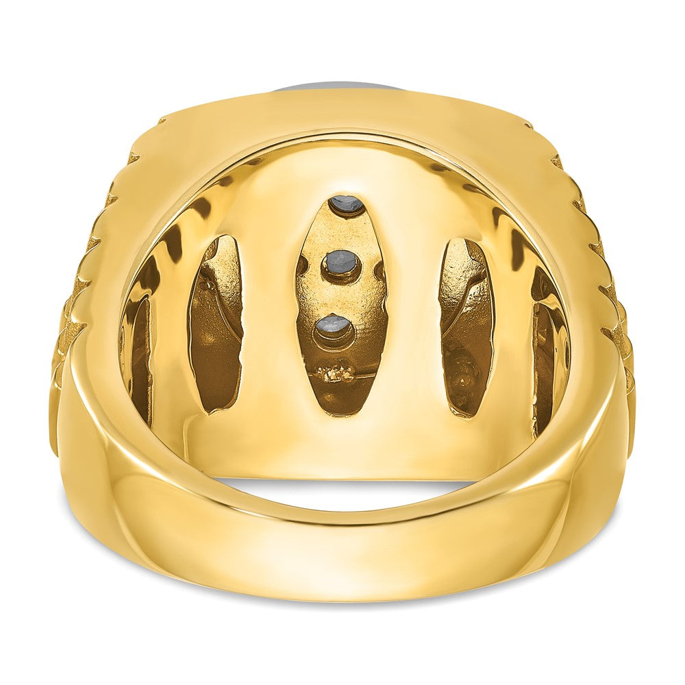 14k Two-Tone 1 7/8 Ct. Lab Grown Diamond VS/SI+ G+ Ribbed Men's Cluster Ring