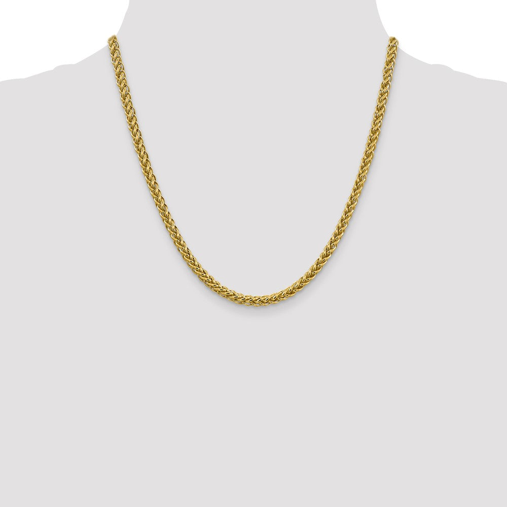 20 Inch 14K 18 4.65mm Semi-Solid 3-Wire Wheat With Lobster Clasp Chain Necklace